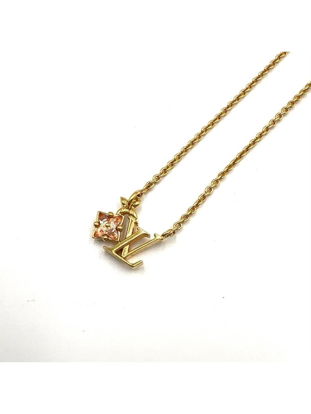 Louis Vuitton Corrie Loulou Glam Color Stone Gold Pink Necklace
